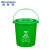 稳斯坦 厨房手提垃圾桶带盖 绿色20L圆桶+盖+滤网 厨余垃圾  农村小区分类餐厨干湿分离桶 WL-009