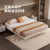 顾家家居（KUKA）皮床悬浮床双人床卧室DS8120B米黄色无床头悬浮（带灯）1.5    