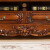 艾米河 欧式实木复古电视柜茶几组合地柜储物客厅家具视听柜大理石台面仿古色 2.2米木面电视柜
