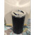 PULIJIE 不锈钢垃圾桶翻盖直投商用公共圆桶收纳桶 38x73黑色(翻盖) 有内桶