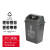 盛方拓 上海干湿分类垃圾桶摇盖厨房厨余大码商用带盖户外垃圾筒 灰色-干垃圾 20L	