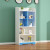 亿贝思现代简约儿童书架落地置物架学生卧室创意小书柜架子收纳架绘本架 四层蓝白拼色一套