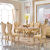 银拱门欧式餐桌家用实木餐桌椅组合小户型别墅大理石长方形吃饭桌子美式 1.2米 单餐桌(象牙白)