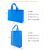 海斯迪克 HKL-49 无纺布购物手提袋 广告礼品袋 蓝色 30*38*10  立体竖款(10个)