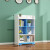 亿贝思现代简约儿童书架落地置物架学生卧室创意小书柜架子收纳架绘本架 四层蓝白拼色一套