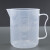 海斯迪克 HKQS-103 刻度杯塑料量杯 带把塑料烧杯 实验室容量杯 测量计量杯 500ML