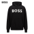 BOSS【明星同款】男女同款时尚简约大BOSS连帽卫衣 001-黑色（货号50477050） L