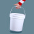 闲遇 工业级塑料桶带盖密封桶塑胶桶涂料桶油墨桶 10L白色【铁提手】带油嘴