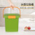 劳保佳 手提垃圾桶 厨房垃圾分类塑料圆桶 带提手方形垃圾桶 食物密封收纳桶 绿色 8L带提手 可定制