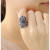 艾墨菲情人节礼物玫瑰花复古食指戒指女日925银潮人夸张中指环饰品 内径17毫米