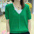 诗娅达（SHIYADA）冰丝短袖t恤女2024夏季女装新款韩版宽松百搭显瘦休闲上衣打底衫 绿色 3XL建议140-160斤