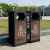 户外垃圾桶不锈钢分类果皮箱景区公园街道室外分类双桶垃圾箱 不锈钢色永康桶