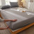 无印良品A类可水洗100%纯棉床笠单件防滑防脏席梦思保护罩床单浅灰1.8米床