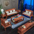 一善一品红木家具非洲花梨（学名：刺猬紫檀）新中式沙发实木客厅简约中小户型别墅组合 新中式 六件套（123+大平几+2边几）