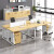 亨黎 办公桌椅组合职员桌办公家具四人位员工屏风办公桌 工位电脑桌 布纹色（1.4米） 双人位（含小柜）