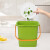劳保佳 手提垃圾桶 厨房垃圾分类塑料圆桶 带提手方形垃圾桶 食物密封收纳桶 绿色 8L带提手 可定制