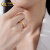 中国黄金（CHINA GOLD）999足金钻纹戒指男女款黄金素圈钻螺纹指环情侣对戒告白生日礼物 圈号20 约1g