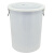 兰诗（LAUTEE）YJ-E131 带盖金属提手大水桶 工业环卫物业垃圾桶 100L白色