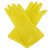 海斯迪克 黄色乳胶手套 防水防滑胶皮橡胶手套 M码10双 