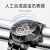 劳士顿（ROSDN）手表男大表盘十大全自动镂空机械手表瑞士品质品牌生日礼物男表 攀登者-黑壳黑面钢带