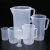 纳仕德 SY5018 加厚塑料量杯烧杯 实验室透明食品级塑料毫升带刻度杯 六件套（有手柄） 