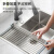 莱贝（RYBACK）可折叠沥水架厨房置物架不锈钢水槽水池碗碟架过滤网洗碗槽滤水架 大号20管47*37.5cm