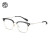 木九十2023年新品眼镜 商务眉架半框 舒适钛腿 可配近视镜片MJ101FJ015 BKC1曜石黑