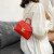 莫尔克（MERKEL）女包韩版纯色平纹锁扣链条手提小方包单肩斜跨手机包 红色