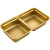 304不锈钢韩式调料盒酱料碟小吃盘金色双格烤盘水果盘长方凉菜碟 长方形调料碟(两格银色)