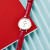 依波（EBOHR）手表女 卡纳简约时尚红皮带情人节礼物石英手表36520145送女生