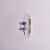 JOLEE天然紫水晶戒指女S925银均码彩色宝石指环首饰品送女生礼物
