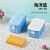 易力 多功能肥皂盒 免手搓洗衣皂香皂盒子肥皂架起泡器 蓝色