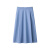无印良品 MUJI 女式不易起皱平纹宽摆裙 长半身裙女款裙子BE1T5C4S 藏青色条纹 M(160/66A)