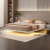 顾家家居（KUKA）皮床悬浮床双人床卧室DS8120B米黄色无床头悬浮（带灯）1.5    
