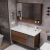 佰亭（PORITIN）2024新款新中式浴室柜陶瓷一体盆胡桃色复古卫生间浴室柜 普通半镜70CM