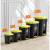 垃圾桶商用户外脚踩厨房带盖餐饮大容量脚踏式大号50环卫 50L白桶绿盖 进口料