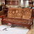 鸿霓红木沙发坐垫全套高端 实木沙发垫带靠背加厚海绵中式椅垫木质 3D咖啡金丝绒 长50高60cm(优质绵)