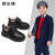 意尔康童鞋韩版男童皮鞋布洛克学生演出鞋儿童单鞋子ECZ2768853黑色33