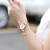 CK卡文克莱（CalvinKlein）手表 DAINTY系列 玫瑰金条纹刻度石英女士腕表K7L23646