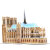 乐立方3D创意拼装立体建筑拼图成年人高难度豪华巴黎圣母院大教堂 精装版74片（再现建筑外观）