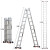 巴芬 折叠梯多功能铝合金加厚工程梯人字梯电工铝材梯 折叠梯 4折5步=直梯5.76米