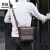 袋鼠男包单肩包斜挎包商务男士背包时尚韩版半定型包包 大号棕色