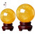 烨誉厨房西北角黄水晶球摆件原石黄色水晶球家居摆设家里 优选直径4厘米底座