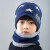 儿童毛线套头帽秋冬加厚保暖男女童帽子围脖套装 4-12岁 浅灰色