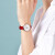 依波（EBOHR）手表女 卡纳简约时尚红皮带情人节礼物石英手表36520145送女生