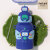 EWIWE公仔杯儿童保温水杯萌趣公仔多色可选可爱造型带背带弹盖水杯子 机器人/蓝/ 450ml