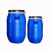 朋侪 法兰桶 50L 蓝色 加厚化工废液塑料圆桶 密封铁箍桶