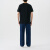 无印良品（MUJI）男式 棉混 抗菌T恤 男士短袖打底衫男款 FA02CC3A 黑色 XL (180/104A)