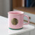星巴克杯子星杯子粉色铜章马克杯少女心礼物咖啡杯办公室喝茶喝水陶瓷杯 珐琅粉色杯+勺子(普通盒)