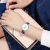 依波(EBOHR)手表 简悦系列简约时尚白面皮带石英情侣表钟表5077